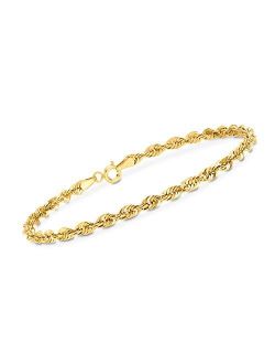 3.2mm 14kt Yellow Gold Rope Chain Bracelet