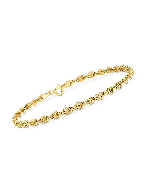 Ross-Simons 3.2mm 14kt Yellow Gold Rope Chain Bracelet