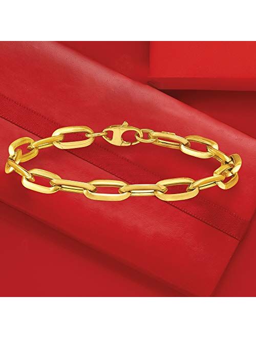 Ross-Simons Italian 14kt Yellow Gold Oval Paper Clip Link Bracelet