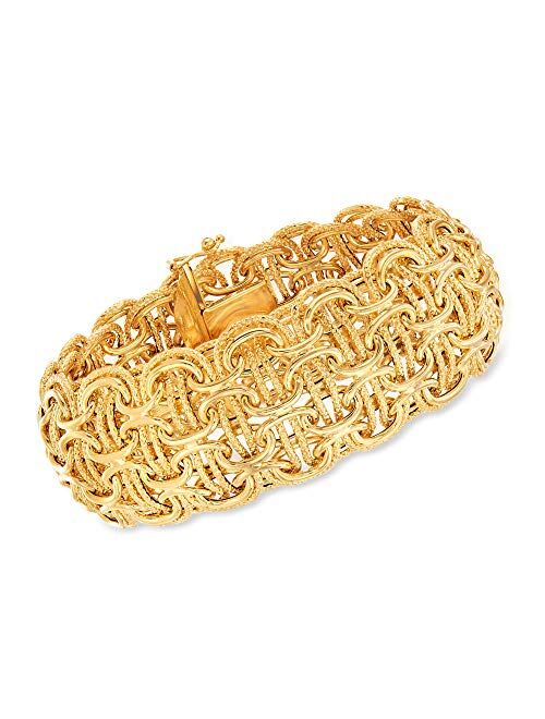 Ross-Simons Italian 18kt Yellow Gold Modified Byzantine-Link Bracelet