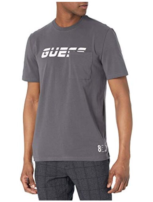 GUESS Men's Short Sleeve Pocket Logo Graphic Tee
