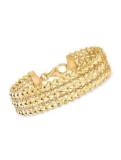 Italian 18kt Gold Over Sterling Multi-Row Heart Bracelet