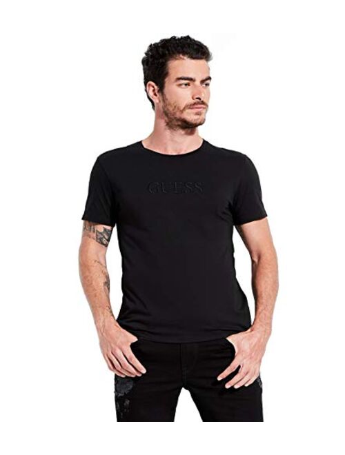 GUESS Men's Short Sleeve Pima Embroidered Logo Tee