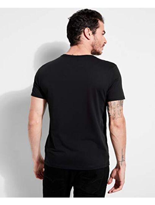 GUESS Men's Short Sleeve Pima Embroidered Logo Tee