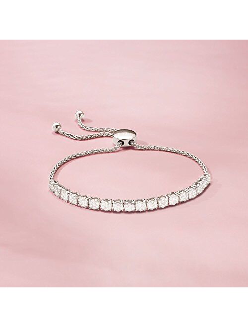 Ross-Simons 1.00 ct. t.w. Diamond Cluster Bolo Bracelet in Sterling Silver