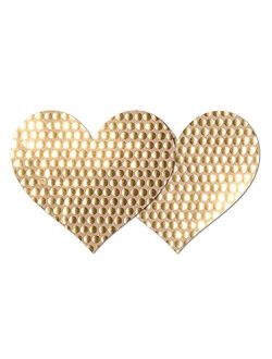 Nippies Style Gold Sequins Heart Waterproof Self Adhesive Nipple Cover Pasties