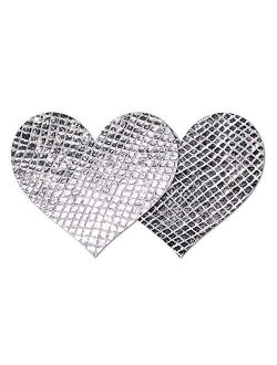 Nippies Style Silver Snake Heart Waterproof Self Adhesive Nipple Cover Pasties