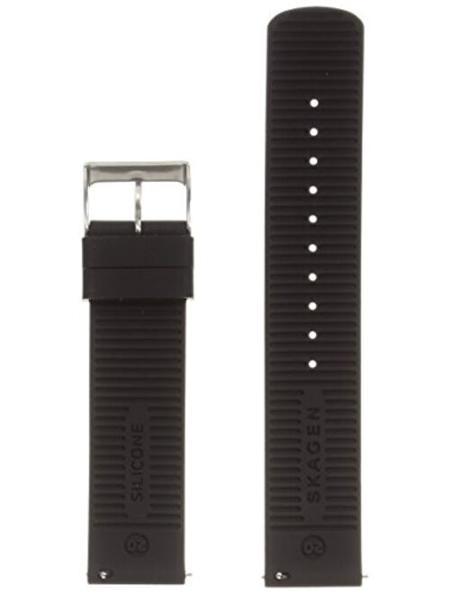 Skagen Men's 20mm Silicone Watch Strap, Color: Black (Model: SKB6032)
