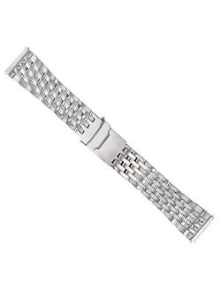 22mm Watch Band Bracelet Compatible with Breitling Navitimer A13322 7 Link Stainless S Shiny