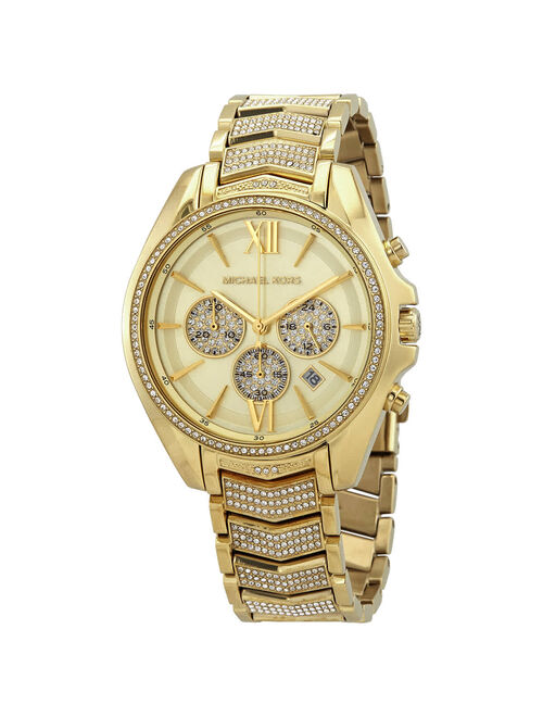 Michael Kors Whitney Chronograph Quartz Crystal Gold Dial Ladies Watch MK6729