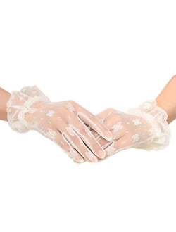 Women's Lace Floral Elegant Wedding Bride Evening Party Gloves