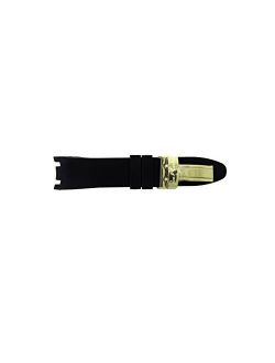 JoJo Joe Rodeo Watch Band for Master Man in Black Color Rubber with Yellow Buckle