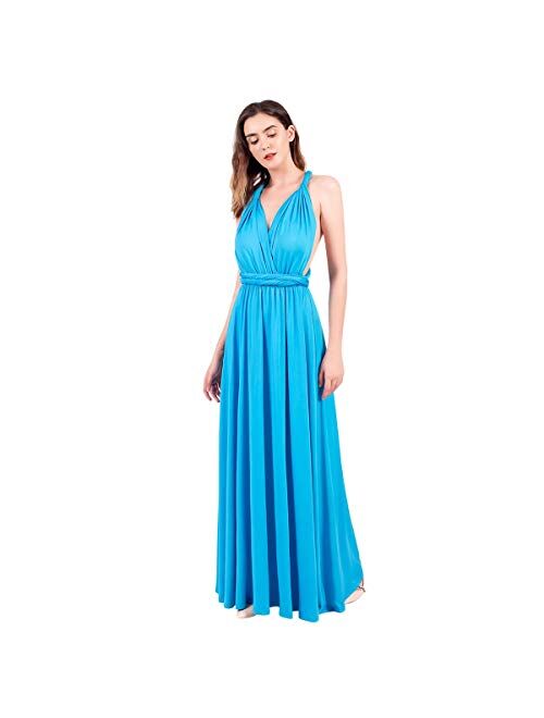 IBTOM CASTLE Womens Transformer Evening Dress Maxi Cocktail Wrap Convertible Multi Way Floor Long Formal Gown