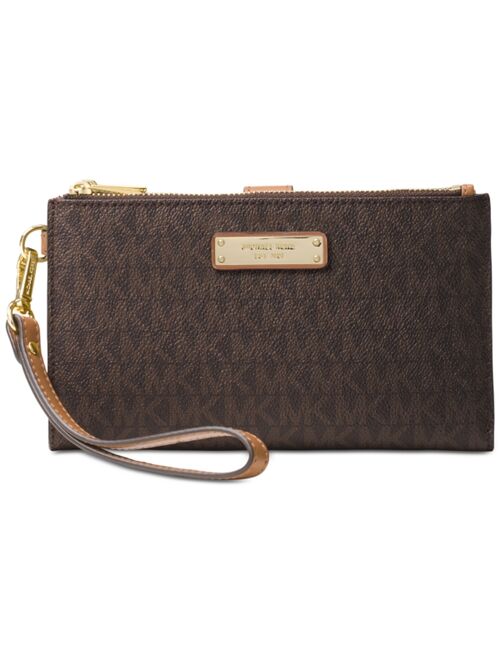 Michael Kors Signature Adele Double Zip Phone Wristlet