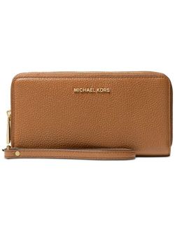 Jet Set Double Zip Around Wristlet