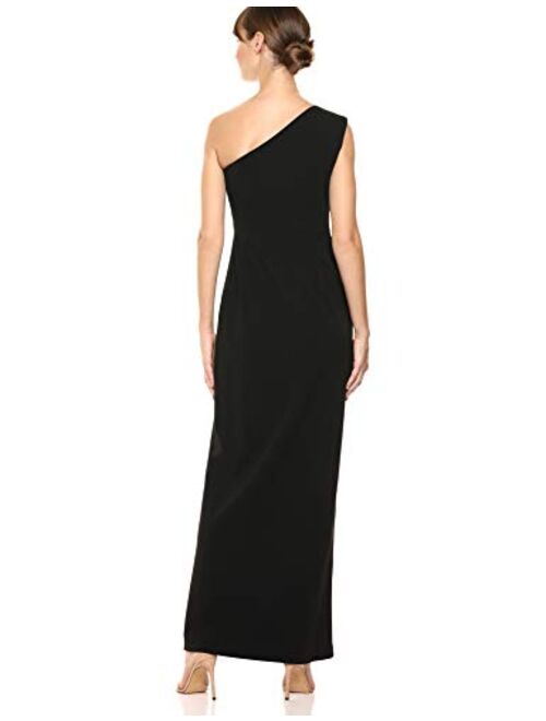 Calvin Klein Women's One Shoulder Gown with Waist Ruch
