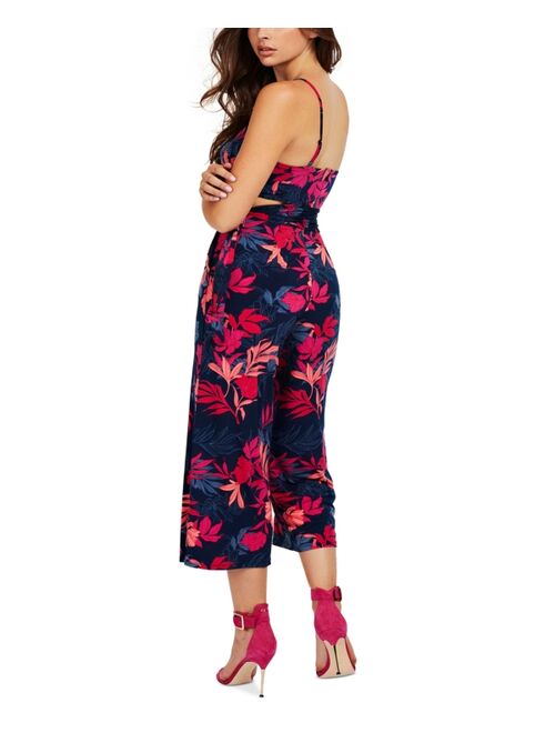 Guess Printed Side-Cutout Sleeveless Jumpsuit