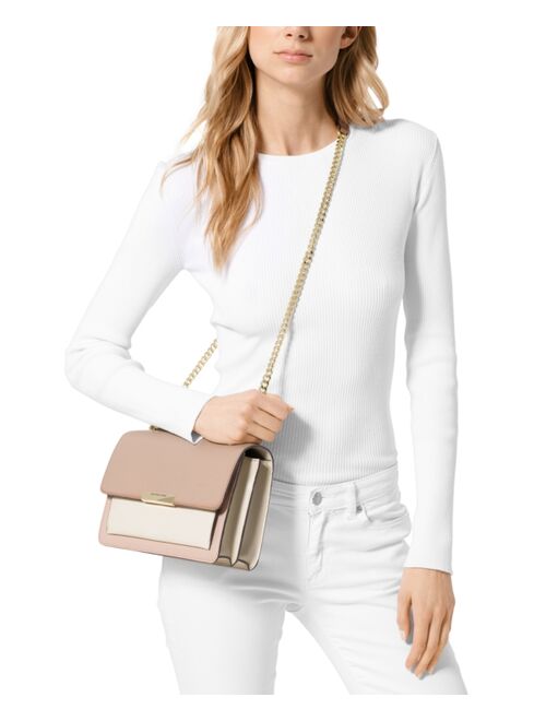 Michael Kors Jade Large Gusset Leather Shoulder Bag