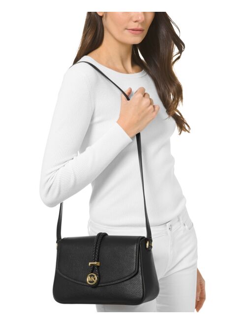 Michael Kors Lea Medium Leather Flap Messenger Bag