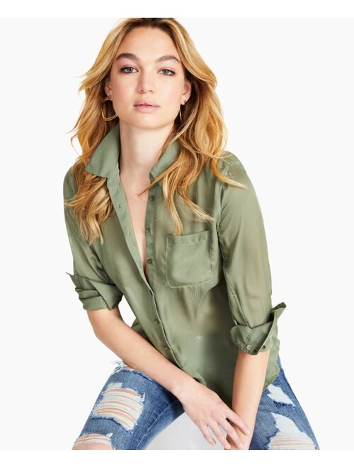 Guess Cleo Solid Tie-Front Top