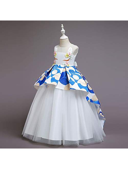 IBTOM CASTLE Baby Girls Princess Dress Christmas Pageant Party Wedding Tutu Short Graduation Striped Snowflake Dance Gown
