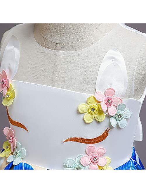 IBTOM CASTLE Baby Girls Princess Dress Christmas Pageant Party Wedding Tutu Short Graduation Striped Snowflake Dance Gown