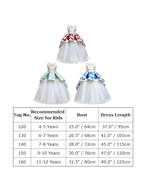 IBTOM CASTLE Baby Girls Princess Dress Christmas Pageant Party Wedding Tutu Short Graduation Striped Snowflake Dance Gown