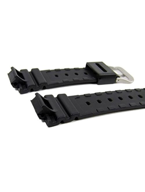 Genuine Replacement for Watch Band 16mm Black Rubber Strap #10410406 Casio DW-5600BB-1, DW-5600BB-1E, DW-D5600P-1E