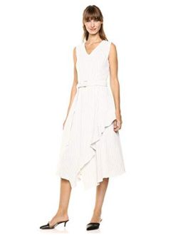 Women's Belted Dress with Ruffles