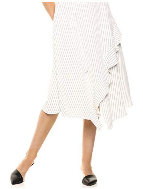 Calvin Klein Women's Belted Dress with Ruffles