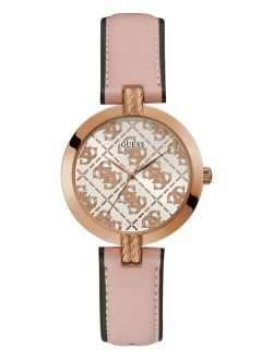 Women's Pink Leather Strap Watch 35mm