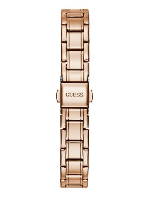 Guess Women's Diamond-Accent Rose Gold-Tone Stainless Steel Bracelet Watch 25mm