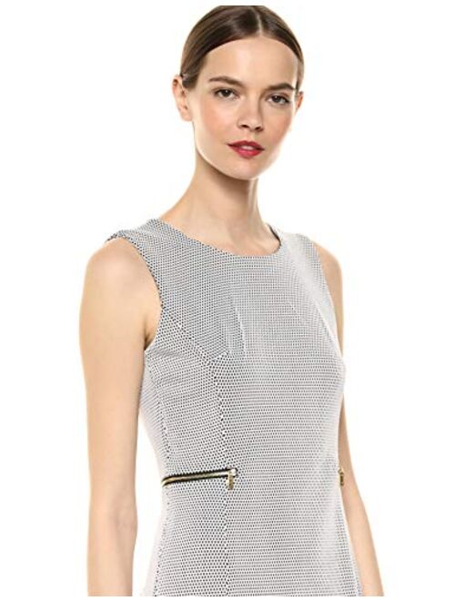 Calvin Klein Women's Knit Jacquard Sheath Dress with Zippers