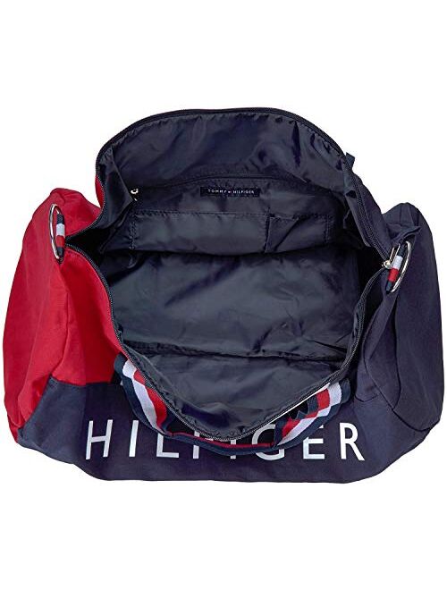 Tommy Hilfiger Patriot Duffle Bag with Wide Navy, Red and White Stripe Handles