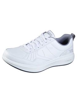 Men's Gowalk Steady-Relaxed Fit Full Leather Lace-up Performance Walking Shoe Sneaker