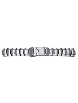 Brushed Push Button Fold-Over Clasp 22mm Solid Watch Bracelet