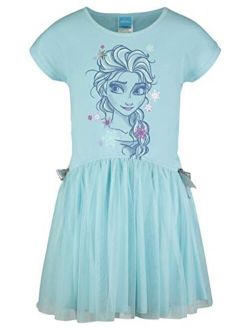 Frozen Elsa and Anna Girls Short Sleeve Dress