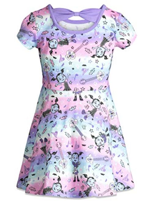 Disney Vampirina Toddler Girls' All-Over Guitar Print Ruffle Dress