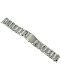 18-22mm Timex Adjustable Silver Tone Deployment Buckle Stainless Steel Watch Band 366 TX968W