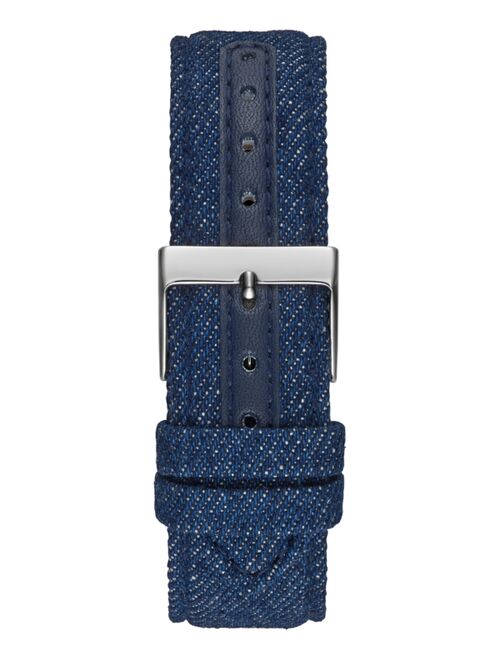 Guess Women's Blue Denim Strap Watch 40mm