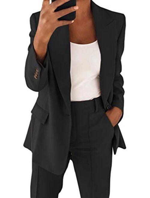 Cicy Bell Women's Casual Blazer Long Sleeve Open Front Work Office Jacket with Pockets