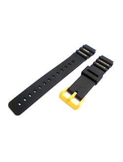 Sports WB2053 18 Millimeters Black Resin Watch Band