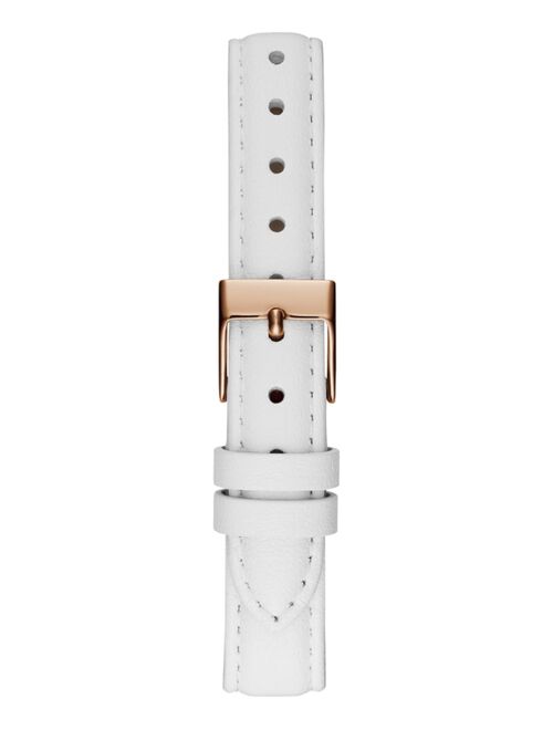 Guess Women's White Leather Strap Watch 28mm