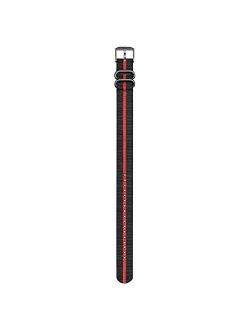Watchband.Regimental Stripe.Black and Red 23mm w/Gun Metal Hardware