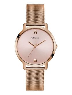 Women's Diamond-Accent Rose Gold-Tone Stainless Steel Mesh Bracelet Watch 40mm