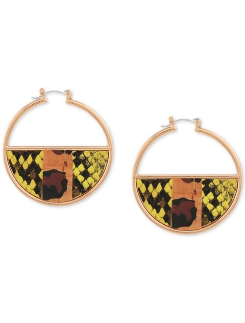 Guess Gold-Tone Nomad Chic Python Hoop Earrings