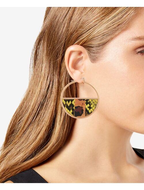 Guess Gold-Tone Nomad Chic Python Hoop Earrings