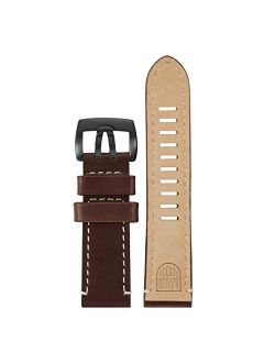 Men's 1807 Field Series Brown & Beige Leather Strap Stainless Steel Buckle Watch Band