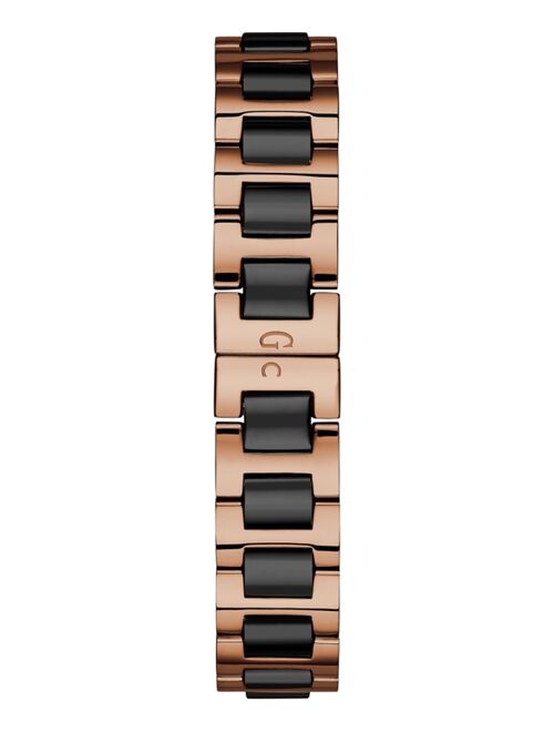 Guess Women's Swiss Rose Gold-Tone Stainless Steel & Black Ceramic Bracelet Watch 32mm