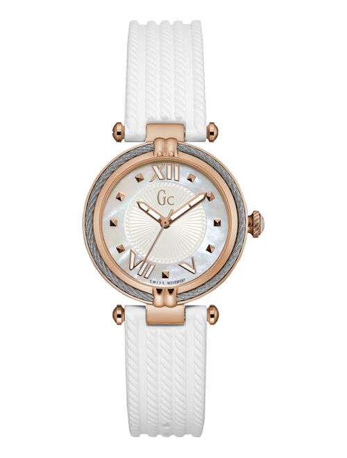 Guess Women's Swiss White Silicone Strap Watch 32mm
